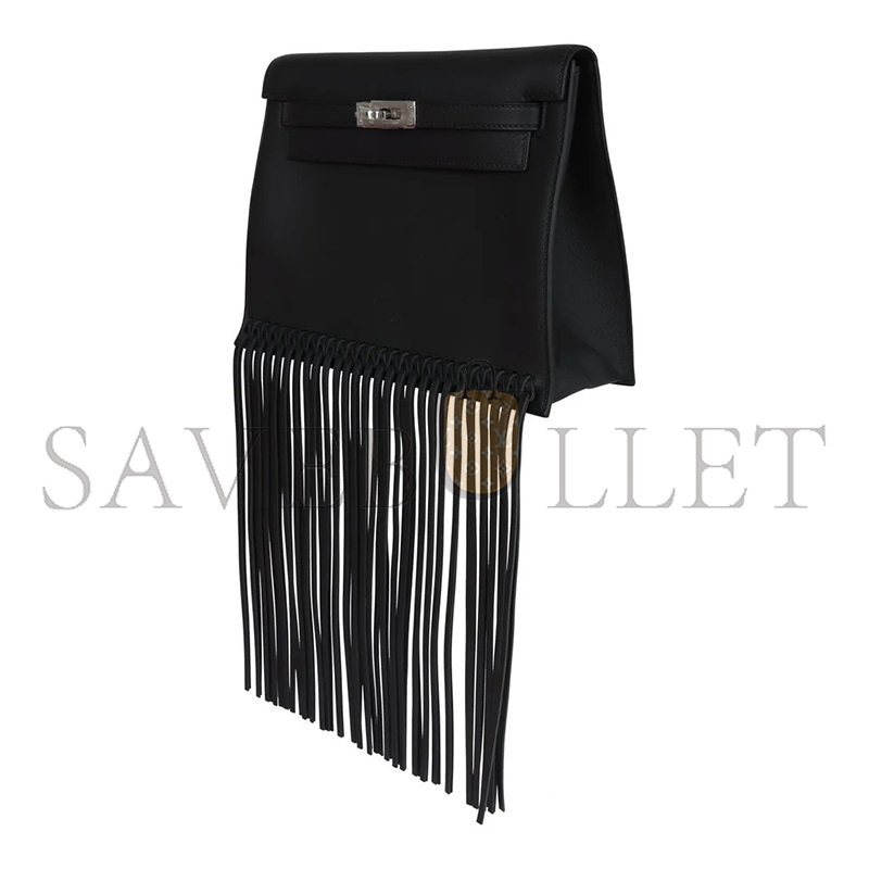 HERMES MASTER KELLY DANSE ANATE BLACK SWIFT PALLADIUM HARDWARE (22*17*7cm)